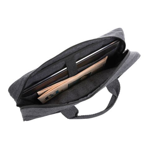 Laluka AWARE™ recycled cotton 15.4 inch laptop bag anthracite | No Branding | not available | not available | not available
