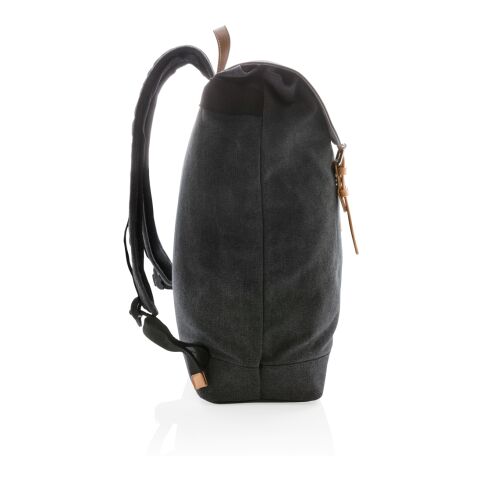 Canvas laptop backpack PVC free black | No Branding | not available | not available | not available