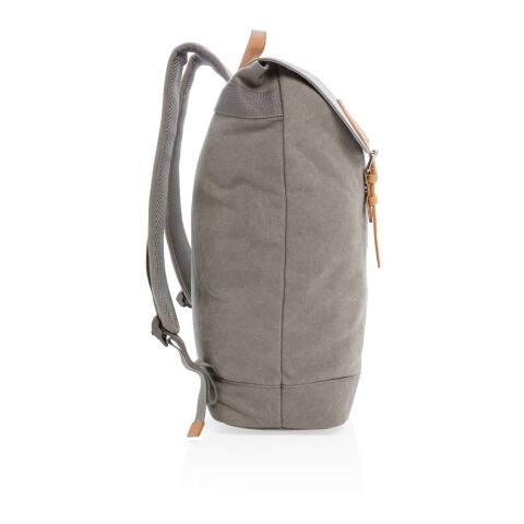 Canvas laptop backpack PVC free grey | No Branding | not available | not available | not available