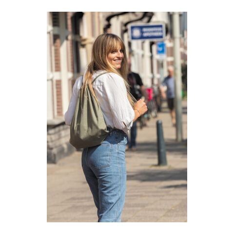 Impact AWARE™ Recycled cotton drawstring backpack 145g green | No Branding | not available | not available | not available