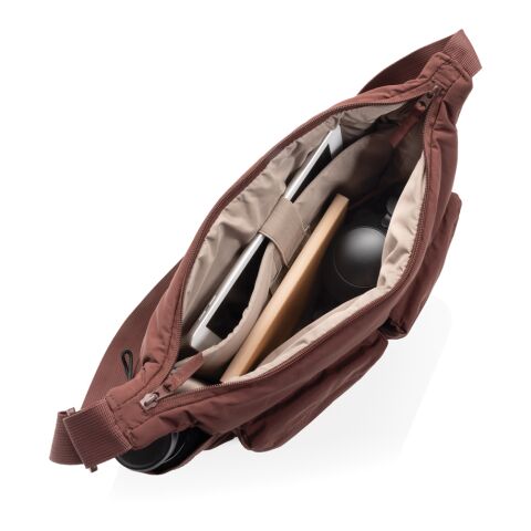 KENTO URBAN RCS recycled nylon padded crossover bag burgundy
