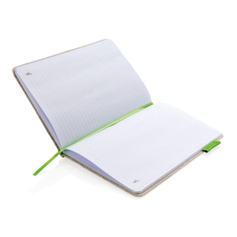 A5 Eco jute notebook green-green | No Branding | not available | not available