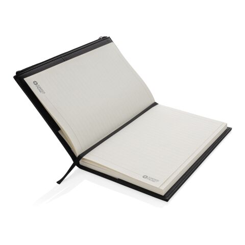 Swiss Peak A5 PU notebook with zipper pocket black | No Branding | not available | not available