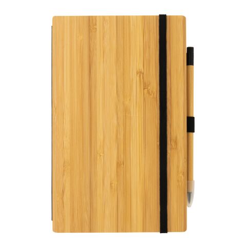 FSC® bamboo notebook and infinity pencil set brown | No Branding | not available | not available