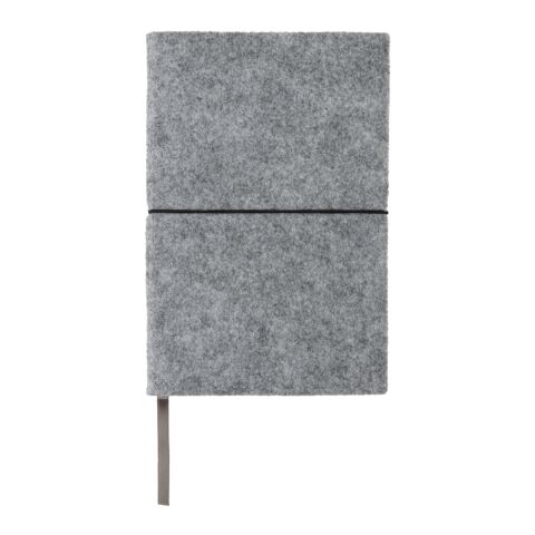 GRS certified recycled felt A5 softcover notebook grey | No Branding | not available | not available