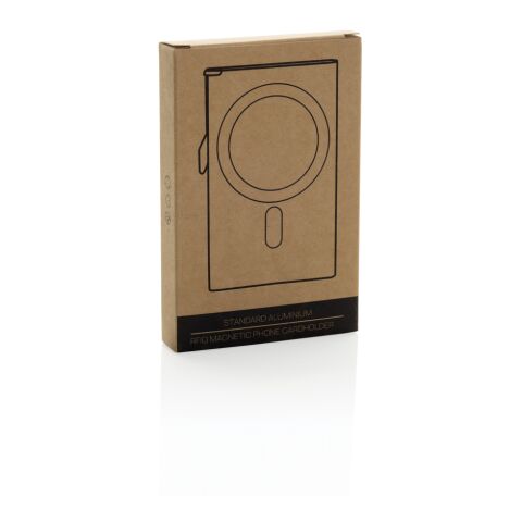 Standard aluminium RFID magnetic phone cardholder silver | No Branding | not available | not available