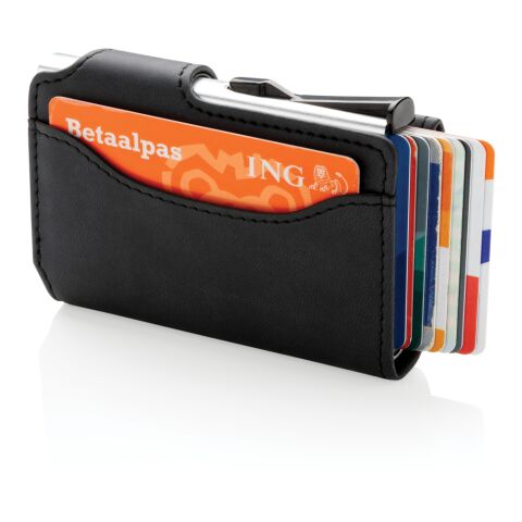 Standard aluminium RFID cardholder with PU wallet black | No Branding | not available | not available
