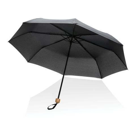 20.5" Impact AWARE RPET 190T Pongee bamboo umbrella black | No Branding | not available | not available
