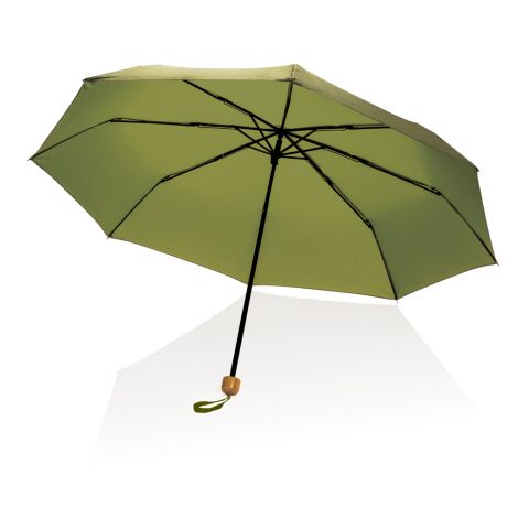 20.5&quot; Impact AWARE RPET 190T Pongee bamboo umbrella green | No Branding | not available | not available
