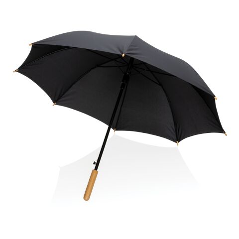 23&quot; Impact AWARE™ RPET 190T auto open bamboo umbrella black | No Branding | not available | not available