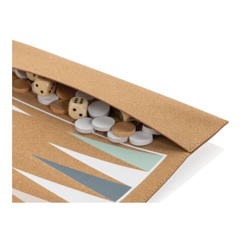 Britton cork foldable backgammon and checkers game set brown | No Branding | not available | not available