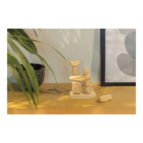 Ukiyo Crios wooden balancing rocks in pouch brown | No Branding | not available | not available