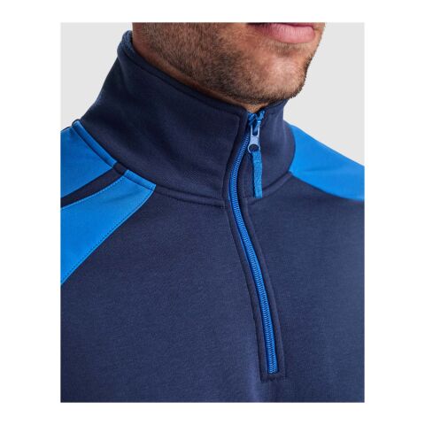 Maverick 280 g/m2 men's half zip sweater Standard | Navy Blue-Royal blue | L | No Branding | not available | not available | not available