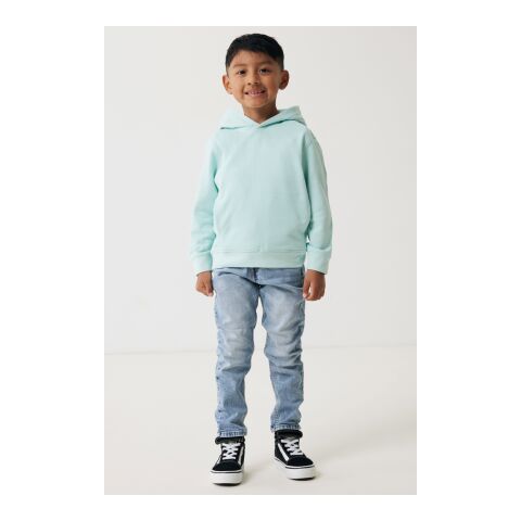 Iqoniq Yengo kids recycled cotton hoodie with sidepockets crushed mint | 3-4 | No Branding | not available | not available | not available
