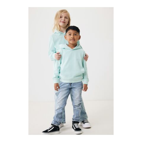 Iqoniq Yengo kids recycled cotton hoodie with sidepockets crushed mint | 3-4 | No Branding | not available | not available | not available