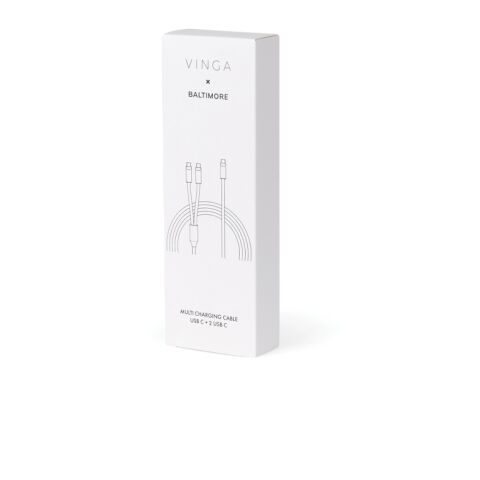 VINGA Baltimore silicone multi charging cable (C+2C) grey