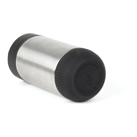 VINGA Erie RCS recycled SS push mug 350 ML silver-black | No Branding | not available | not available