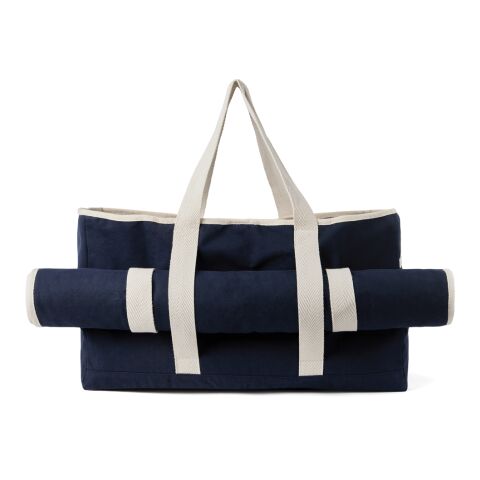 VINGA Volonne AWARE™ recycled canvas beach bag blue-off white | No Branding | not available | not available | not available