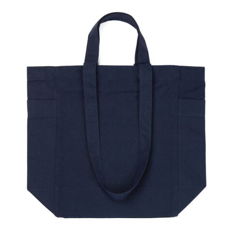 VINGA Hilo AWARE™ recycled canvas zip tote navy