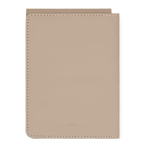 VINGA Baltimore RCS recycled polyester RFID passport cover greige | No Branding | not available | not available