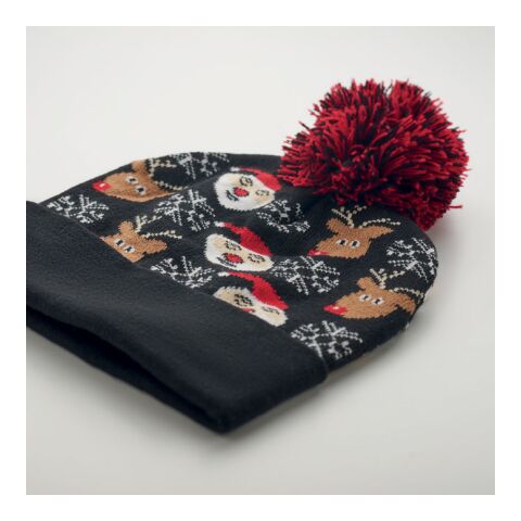 Christmas-themed knitted beanie black | No Branding | not available | not available | not available