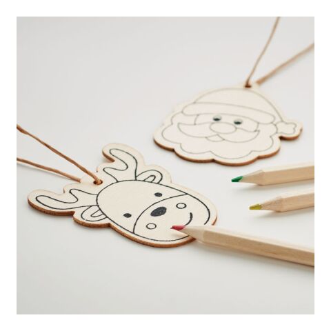 Christmas-themed Drawing wooden ornaments set wood | No Branding | not available | not available | not available