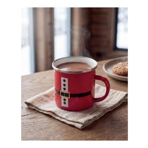 Santa enamel vintage mug 300ml red