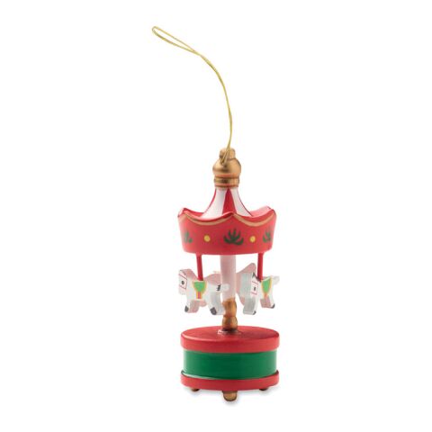 Wooden carousel ornament red