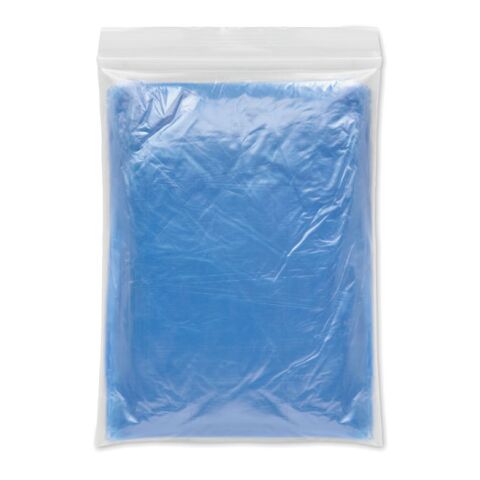 Foldable raincoat in polybag blue