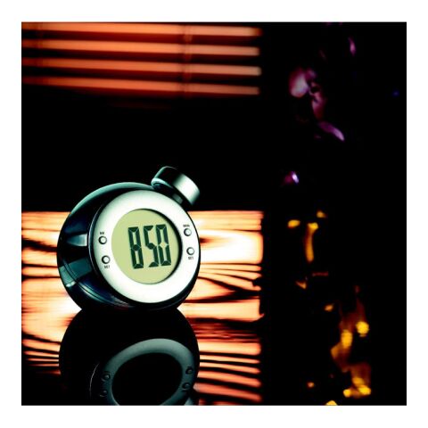 Water powered LCD desk clock matt silver | No Branding | not available | not available | not available