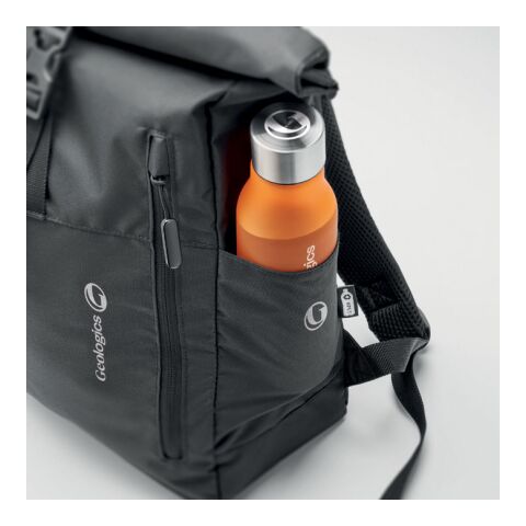 300D RPET rolltop backpack black | No Branding | not available | not available | not available