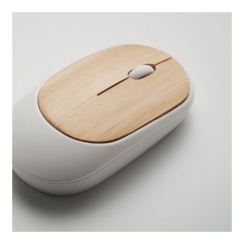 Wireless mouse in bamboo white | No Branding | not available | not available
