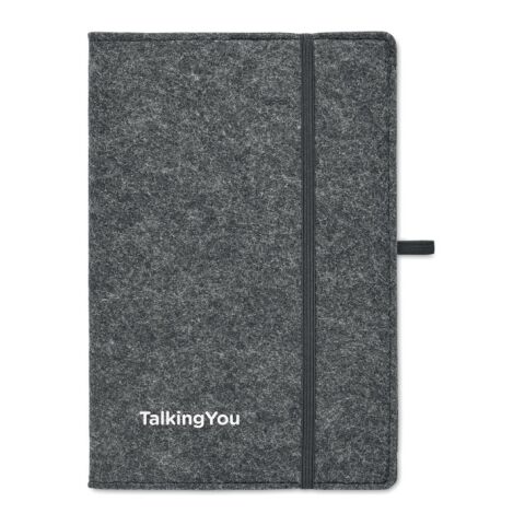 A5 notebook RPET felt grey | No Branding | not available | not available | not available