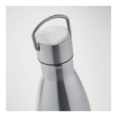 Double wall bottle with handle on lid 500 ml matt silver | No Branding | not available | not available | not available