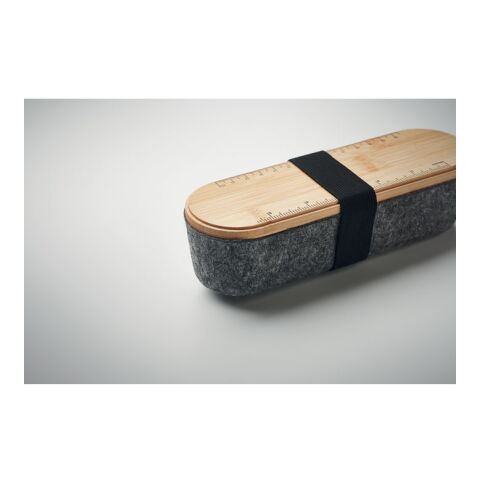 RPET felt pencil case with lid wood | No Branding | not available | not available