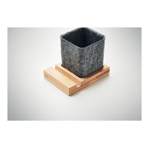 RPET felt pen pot phone stand wood | No Branding | not available | not available