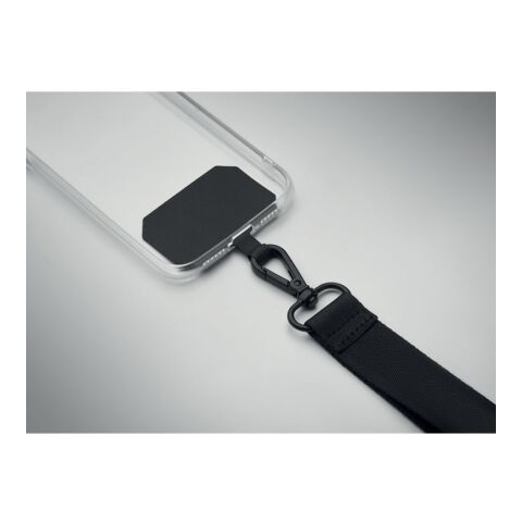 Polyester phone wrist strap black | No Branding | not available | not available | not available