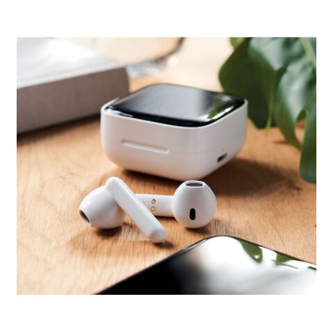 TWS earbuds with solar charger white | No Branding | not available | not available
