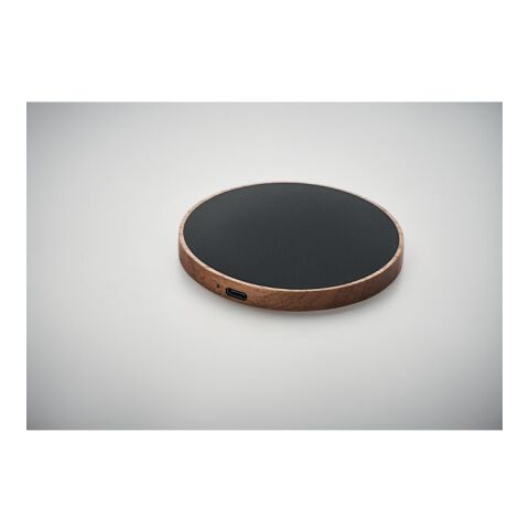 Acacia wood wireless charging pad 15W black | No Branding | not available | not available