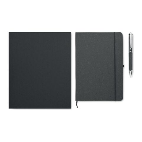 Recycled leather notebook set black | No Branding | not available | not available | not available