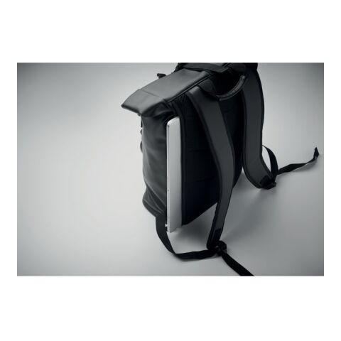 Laptop PU Rolltop backpack black | No Branding | not available | not available