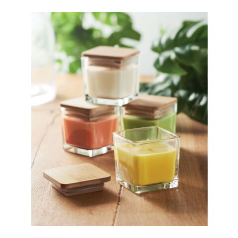 Squared fragranced candle 50gr yellow | No Branding | not available | not available | not available