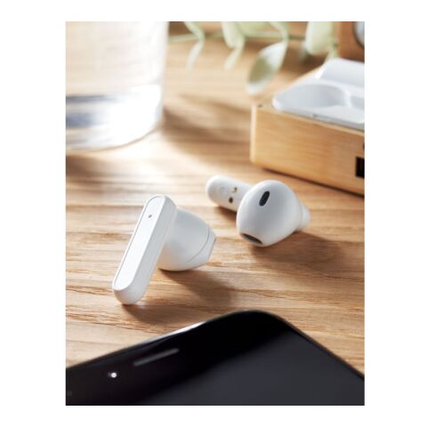 TWS earbuds in bamboo case wood | No Branding | not available | not available | not available