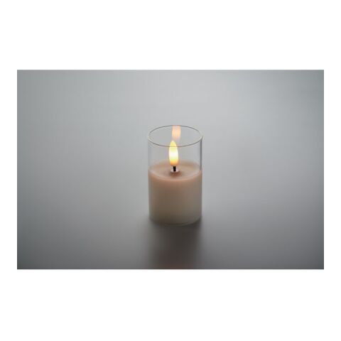 LED wax candle in glass holder white | No Branding | not available | not available | not available