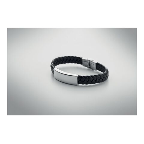 Braided faux leather bracelet black | No Branding | not available | not available