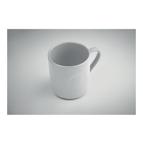 Ribbed ceramic mug mat 340 ml white | No Branding | not available | not available