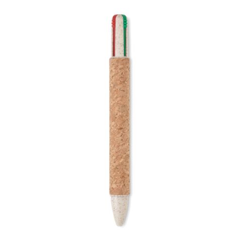 Cork 4-colour ink ball pen beige | No Branding | not available | not available