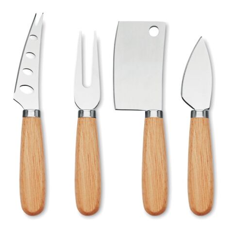 Set of 4 cheese knives wood | No Branding | not available | not available