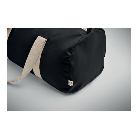 Recycled cotton sports bag black | No Branding | not available | not available | not available