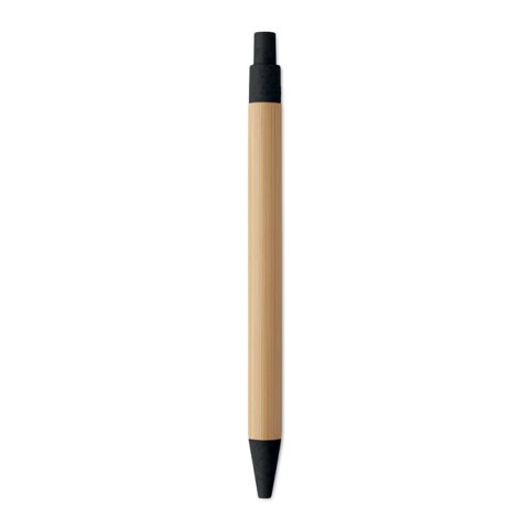Push button ball pen in bamboo black | No Branding | not available | not available